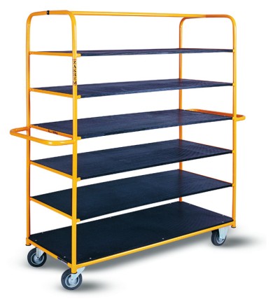 Cărucioare tip rafturi cu polițe (≥ 4 rafturi)